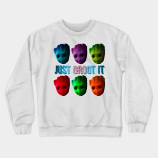 groot popart just do it marvel rofl Crewneck Sweatshirt